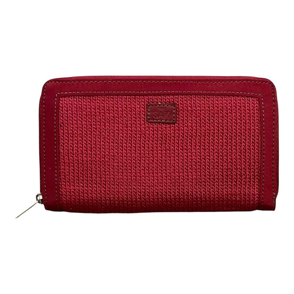 The Sak Crochet Red Zip Around Continental Wallet